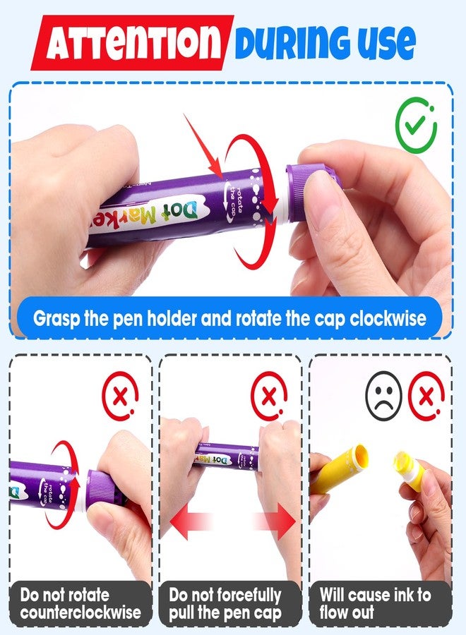 FUMILE 16PCS Dot Markers for Toddlers 1-3,2 Pack 8 Colors Bingo Daubers for kids,Non-Toxic and Washable Bingo Dot Markers for Art and Craft.Dot Paints for kids Drawing Coloring Supplies - Image 4
